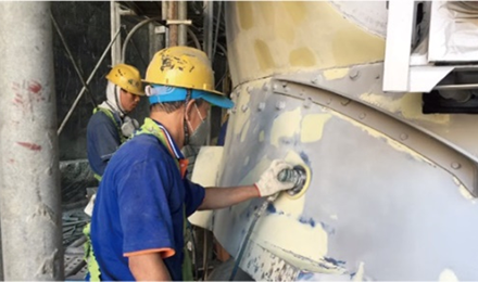 修復工程:補土、整面